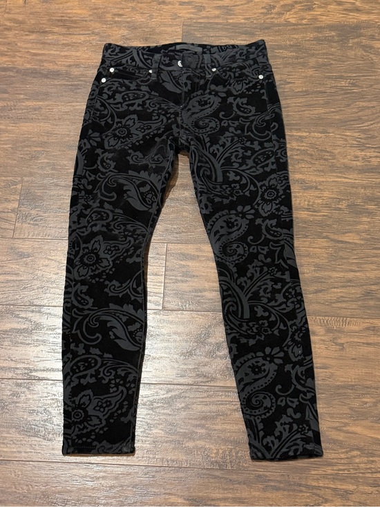 7 For All Mankind Pants - 7 For All Mankind Women's Black Velour-Like Pants Size 25